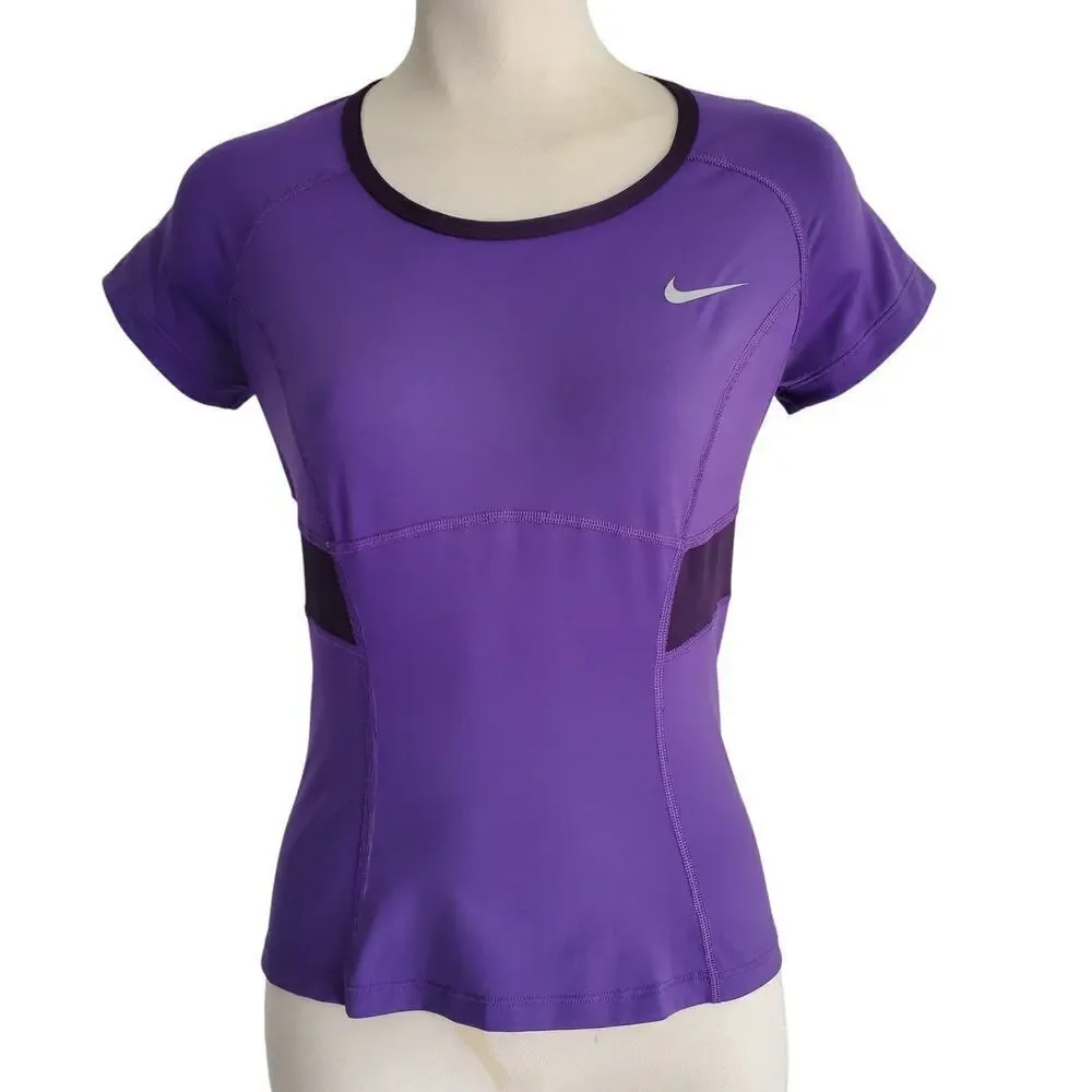 Nike Tennis Dri-Fit T-shirt with Ventilated Panels Purple Pickleball Golf Size S